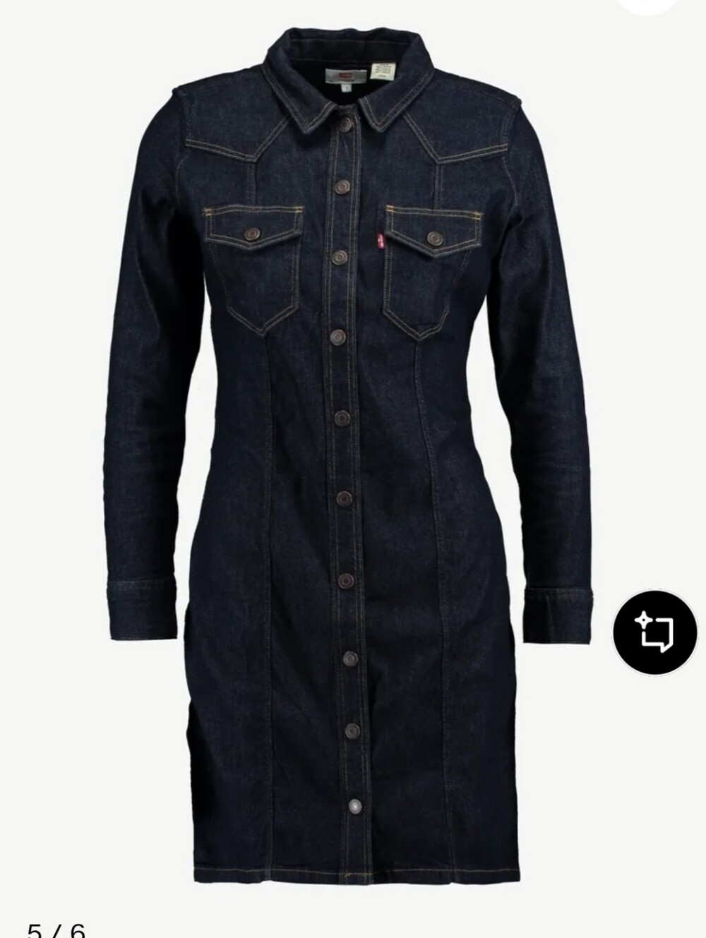 Levi's Navy Blue Denim Mini Shirt Dress NWOT